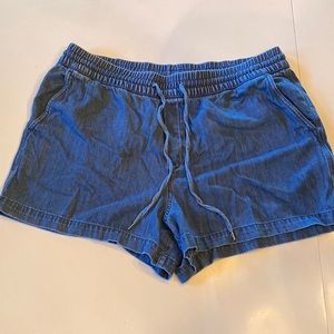 Chambray Drawstring Shorts Women’s Size XL Soft Lightweight Summer Casual